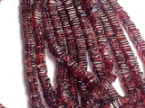 5.5 mm Garnet Spinel Square Heishi Cut Beads, Garnet Spinel Spacer Heishi Beads