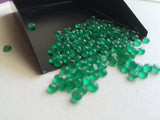 4mm Green Onyx Faceted Cabochons, Calibrated Green Onyx Flat Back Cabochons