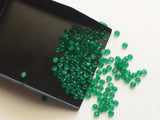 4mm Green Onyx Faceted Cabochons, Calibrated Green Onyx Flat Back Cabochons