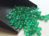 4mm Green Onyx Faceted Cabochons, Calibrated Green Onyx Flat Back Cabochons