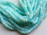 7-8mm Peru Opal Plain Spacer Beads, Blue Opal Plain Wheels Beads, Peru Blue