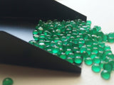 4mm Green Onyx Faceted Cabochons, Calibrated Green Onyx Flat Back Cabochons