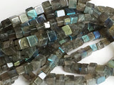 4 mm Labradorite Plain Box Beads, Natural Labradorite Cube Beads, Labradorite