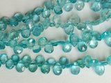 5x7 mm Blue Apatite Faceted Pear Beads, Apatite Pear Shaped Beads, Apatite