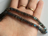 6mm Labradorite Plain Rondelle Beads, Blue Fire Gem Stone, Flashy Blue Tyre