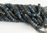 6mm Labradorite Plain Rondelle Beads, Blue Fire Gem Stone, Flashy Blue Tyre