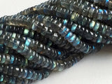 6mm Labradorite Plain Rondelle Beads, Blue Fire Gem Stone, Flashy Blue Tyre