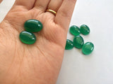 12x16- 16x20mm Green Onyx Plain Oval Flat Back Plain Cabochons 12 Pieces