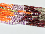 3.5mm To 4mm Multi Gemstone Faceted Rondelle Beads, Multi Gemstone For Necklace