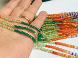 3.5mm To 4mm Multi Gemstone Faceted Rondelle Beads, Multi Gemstone For Necklace