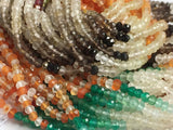 3-3.5mm Multi Gemstone Faceted Rondelles, Natural Multi Gemstone Beads, Multi