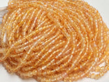 2.5 mm Carnelian Plain Rondelle, Orange Carnelian Plain Round Beads, 13IN