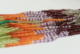 3.5mm To 4mm Multi Gemstone Faceted Rondelle Beads, Multi Gemstone For Necklace