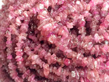 4-6 mm Pink Tourmaline Chips, Pink Gemstone Chips, Raw Pink Tourmaline, 32 Inch