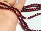 3mm Garnet Plain Round Beads, Garnet Plain Balls Beads, 13 Inch Natural Garnet