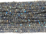 3-3.5mm Labradorite Faceted Rondelle Beads, 13 Inch Natural Labradorite Faceted