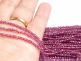 2mm Rhodolite Garnet Faceted Rondelle Beads, Pink Garnet Stone, Garnet Faceted