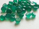 6-6.5mm Green Onyx Plain Round Cabochons, Flat Back Green Onyx Gems