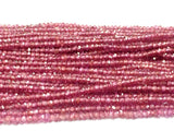 2mm Rhodolite Garnet Faceted Rondelle Beads, Pink Garnet Stone, Garnet Faceted