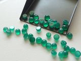 6-6.5mm Green Onyx Plain Round Cabochons, Flat Back Green Onyx Gems