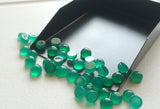 6-6.5mm Green Onyx Plain Round Cabochons, Flat Back Green Onyx Gems