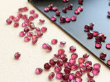 2.5mm Garnet Cut Stones, Faceted Pink Garnet Loose Gemstone, Garnet Rose Cut Gem