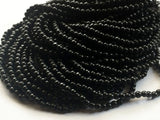 9-10mm Black Tourmaline Beads, Black Tourmaline Plain Rondelles, Smooth Black