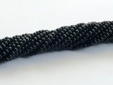 3.5mm Black Tourmaline Beads, Black Tourmaline Plain Rondelles, Smooth Black