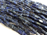 5x10 mm Natural Blue Sodalite Bricks, Dark Blue Beads, Sodalite For Necklace