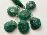 32x28mm To 37x32mm Green Stalactite, Green Solar Quartz, Green Stalactite Slice