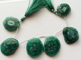 32x28mm To 37x32mm Green Stalactite, Green Solar Quartz, Green Stalactite Slice