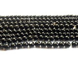 6.5mm Black Tourmaline Beads, Black Tourmaline Plain Rondelles, Smooth Black