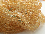 5mm Citrine Plain Rondelle, Sparkling Golden Orange Citrine Rondelles, 13 Inch