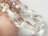 22x12 mm To 20x11 mm Clear Crystal Quartz Faceted Nuggets, Crystal Quartz Tumble