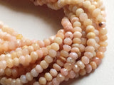 3-4mm Pink Opal Micro Faceted Rondelle Bead Pink Opal Faceted Bead 13 Inch Pink