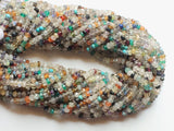 4mm Multi Gemstone Faceted Rondelle Beads, Multi Gemstone Faceted Beads, 13 Inch