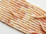 3-4mm Pink Opal Micro Faceted Rondelle Bead Pink Opal Faceted Bead 13 Inch Pink