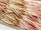 3mm Pink Opal Shaded Faceted Beads, Peruvian Pink Opal Faceted Beads, 13 Inches