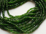 3mm Chrome Diopside Beads, Green Tourmaline, Green Diopside Faceted Rondelle