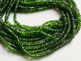 3mm Chrome Diopside Beads, Green Tourmaline, Green Diopside Faceted Rondelle