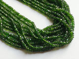 3mm Chrome Diopside Beads, Green Tourmaline, Green Diopside Faceted Rondelle