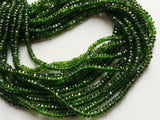 3mm Chrome Diopside Beads, Green Tourmaline, Green Diopside Faceted Rondelle