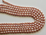 7x6mm Rose Pink Color Natural Pearls, Natural Fresh Water Rice Pearls, Pearls