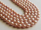 7x6mm Rose Pink Color Natural Pearls, Natural Fresh Water Rice Pearls, Pearls