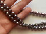 6mm Purple Gray Color Pearls, Natural Fresh Water Round Pearls, Natural Pearls