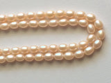 5x6mm Natural Pearls, Natural Fresh Water Rice Pearls, Peach Color Pearls