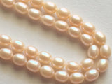 8x6mm Natural Pearls, Natural Fresh Water Rice Pearls, Peach Color Pearls