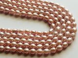 7x6mm Rose Pink Color Natural Pearls, Natural Fresh Water Rice Pearls, Pearls