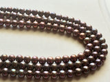 6mm Purple Gray Color Pearls, Natural Fresh Water Round Pearls, Natural Pearls