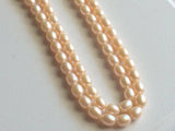 5x6mm Natural Pearls, Natural Fresh Water Rice Pearls, Peach Color Pearls